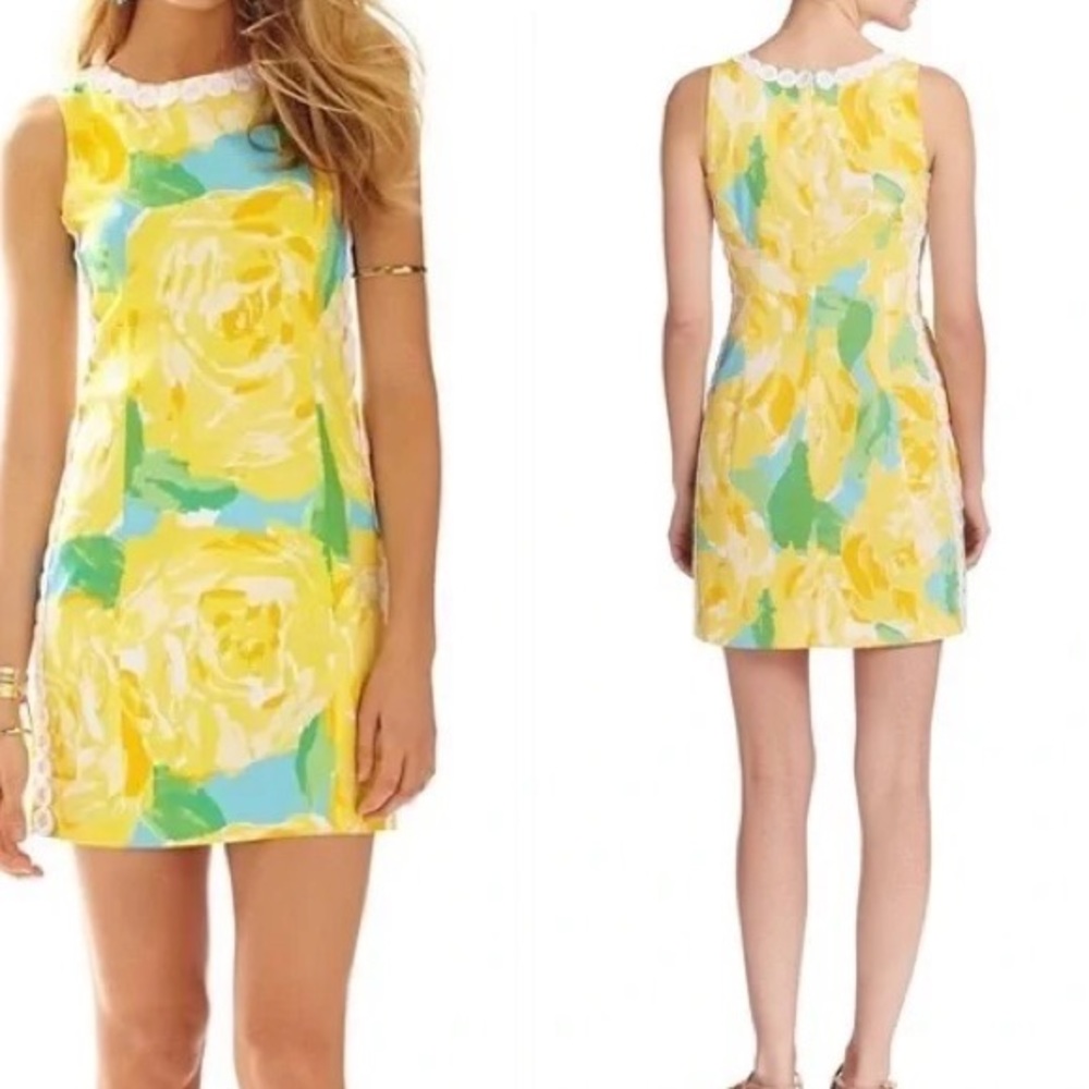 Lilly Pulitzer Yellow Rose First Impression Shift mini Dress size 0